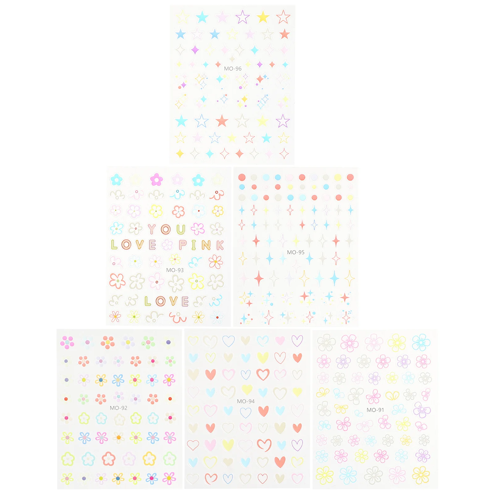 

6 Sheets 5d Embossed Nail Art Stickers Flower Nail Design Decals DIY Nails Decoration for Women Special Occasions