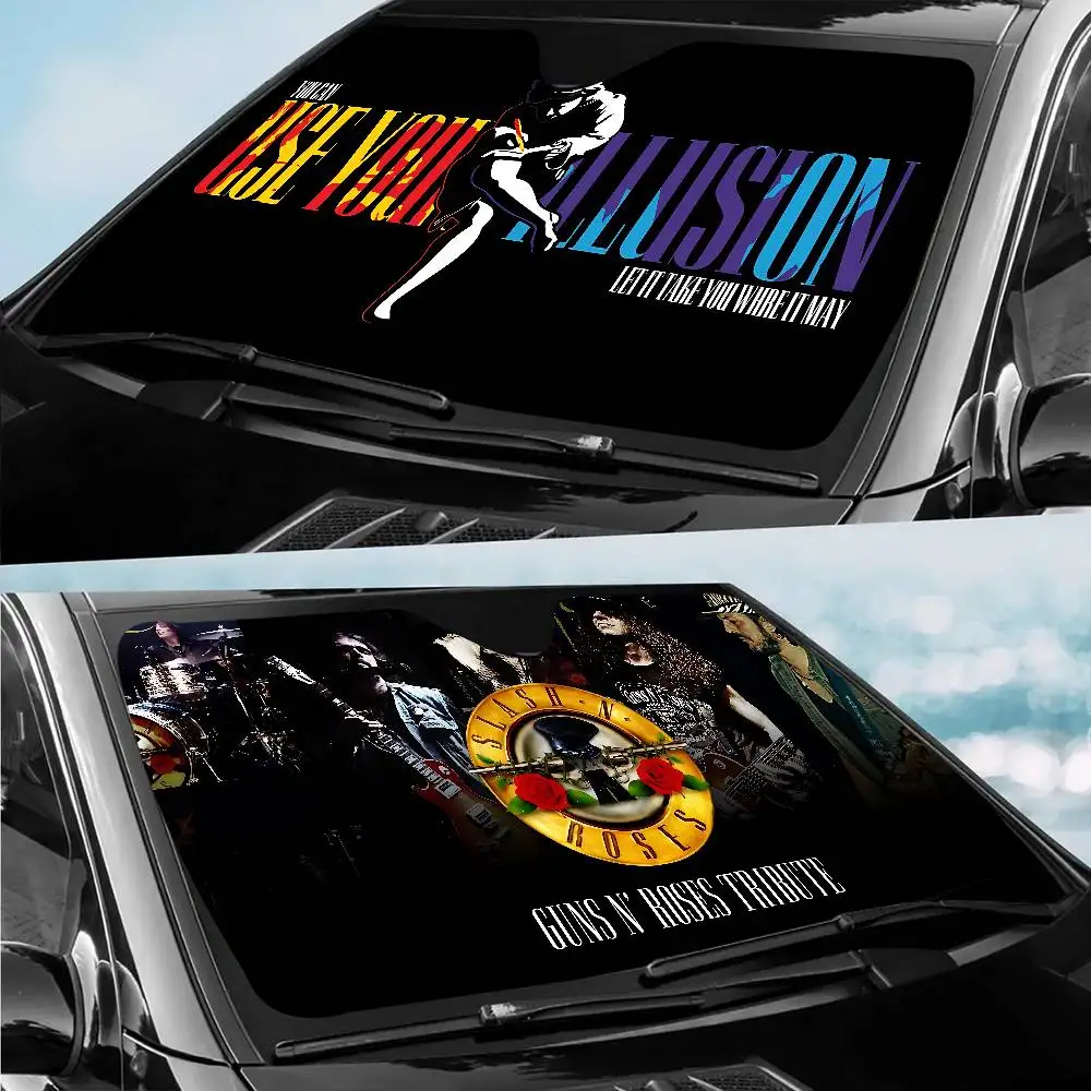 Hot Band G-Guns N Roses Windshield Sun Shade For Sedans,51.2