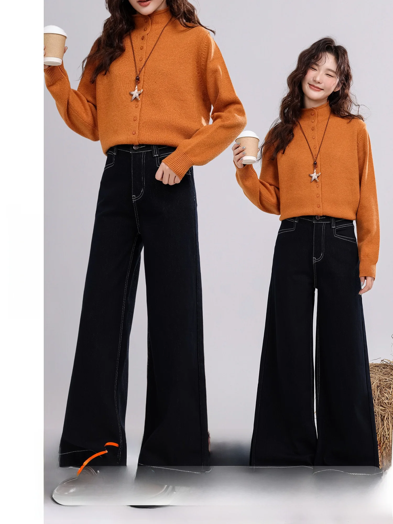 

Зимние джинсы с высокой талией на подкладке, женские винтажные джинсы с вышивкой синего цвета, повседневные джинсы с высокой талией