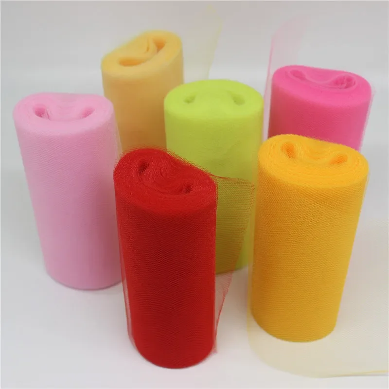 Rotolo di tulle 6\'\'* 25 yard Bobina di organza Tutu Forniture per scrapbooking Matrimonio Fai da te Festa Baby Shower Decorazione Forniture