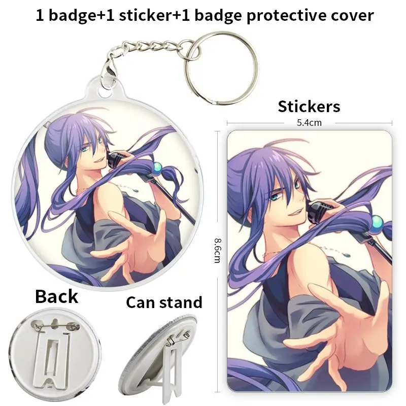 Kamui Gakupo игра аниме персонаж мягкая кнопка значок брошь якорь периферийные устройства булавка 75 мм металлическое украшение жесть косплей