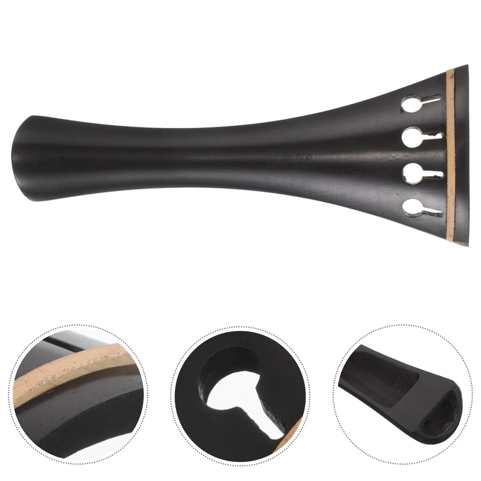

Violin Tailpiece 4/4 Wood With Inlay Handcrafted For Rich Tone Easy Installation Comfortable Grip Replacement Part For