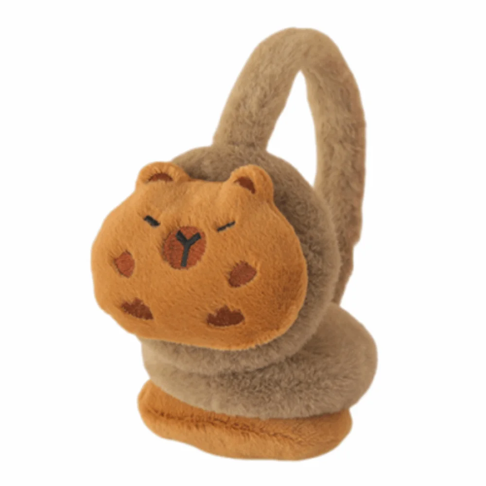 

Fashion Cartoon Capybara Earmuffs Thicken Soft Animal Warm Earflaps Elastic Adjustable Cold-proof Ear Mask Winter Sport