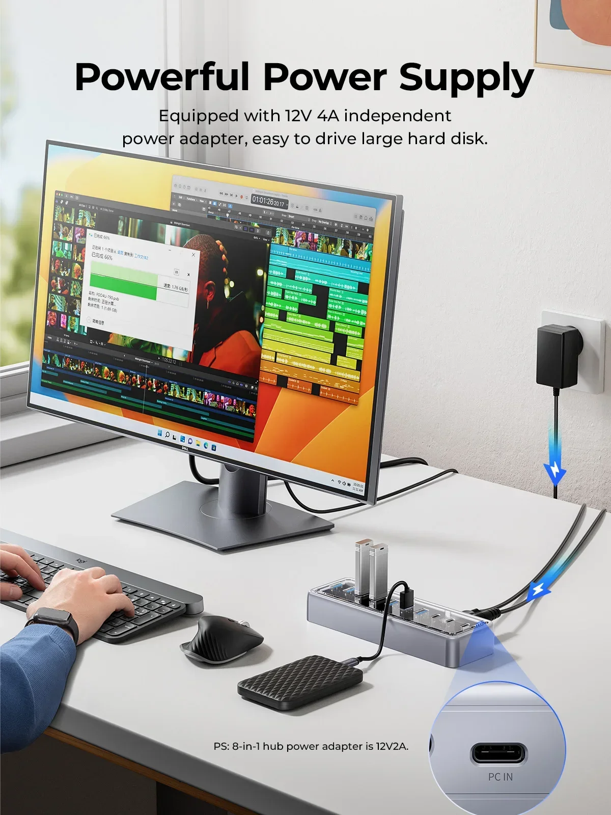 Imagem -03 - Orico-alumínio Liga Usb 3.1 Hub 5gbps Transmissão de Alta Velocidade Portas Simulação de Expansão Suporta Dispositivos tipo c e Usb