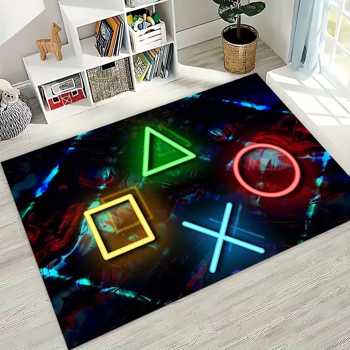 2026 جديد ألعاب منطقة أذرع التحكم في ألعاب الفيديو الكرتون غرفة اللعب البساط لغرفة النوم غرفة المعيشة أريكة المنزل ممسحة ديكور ، طفل عدم الانزلاق الكلمة حصيرة #5