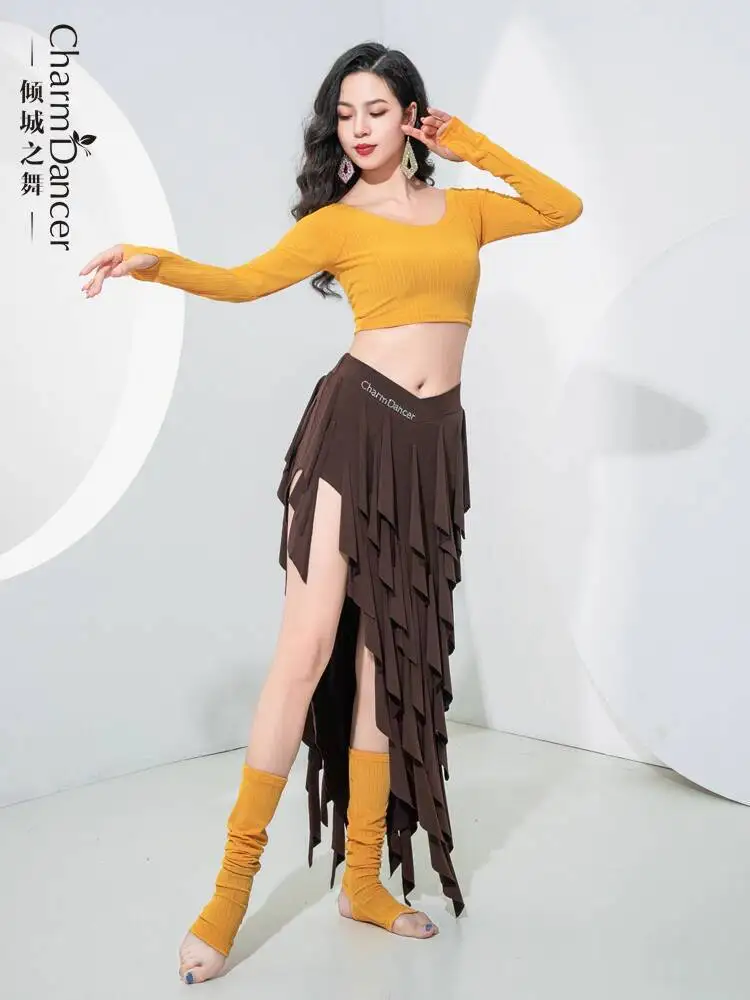 アリュールダンス ベリーダンス 練習着セット 2025 春夏新作 長袖 ダイナミック タッセルスカート グループ練習着