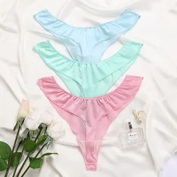 G-String pour femmes, sous-vêtements respirants d'été, lingerie sexy, rose bleu, slip doux et confortable, culotte taille basse