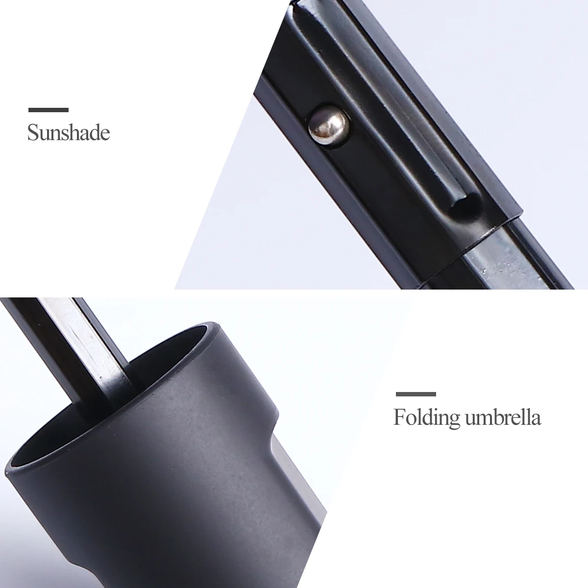 

UV Sun Umbrella Sunshade Regenschirm Transparent Faltbar Black Iron Outdoor-schirm