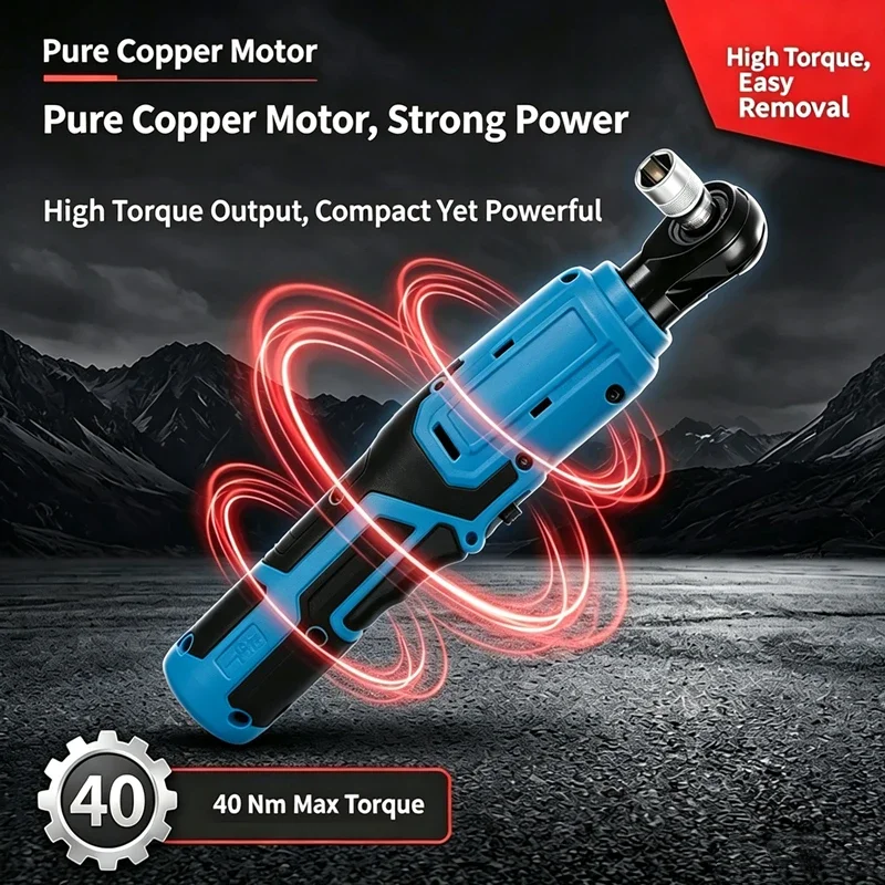 4V Cordless Electric Ratchet Wrench With Power Copper Motor 2000 RPM 50 NM Ratchet Tool Kit Nut Tool Repair Home DIY