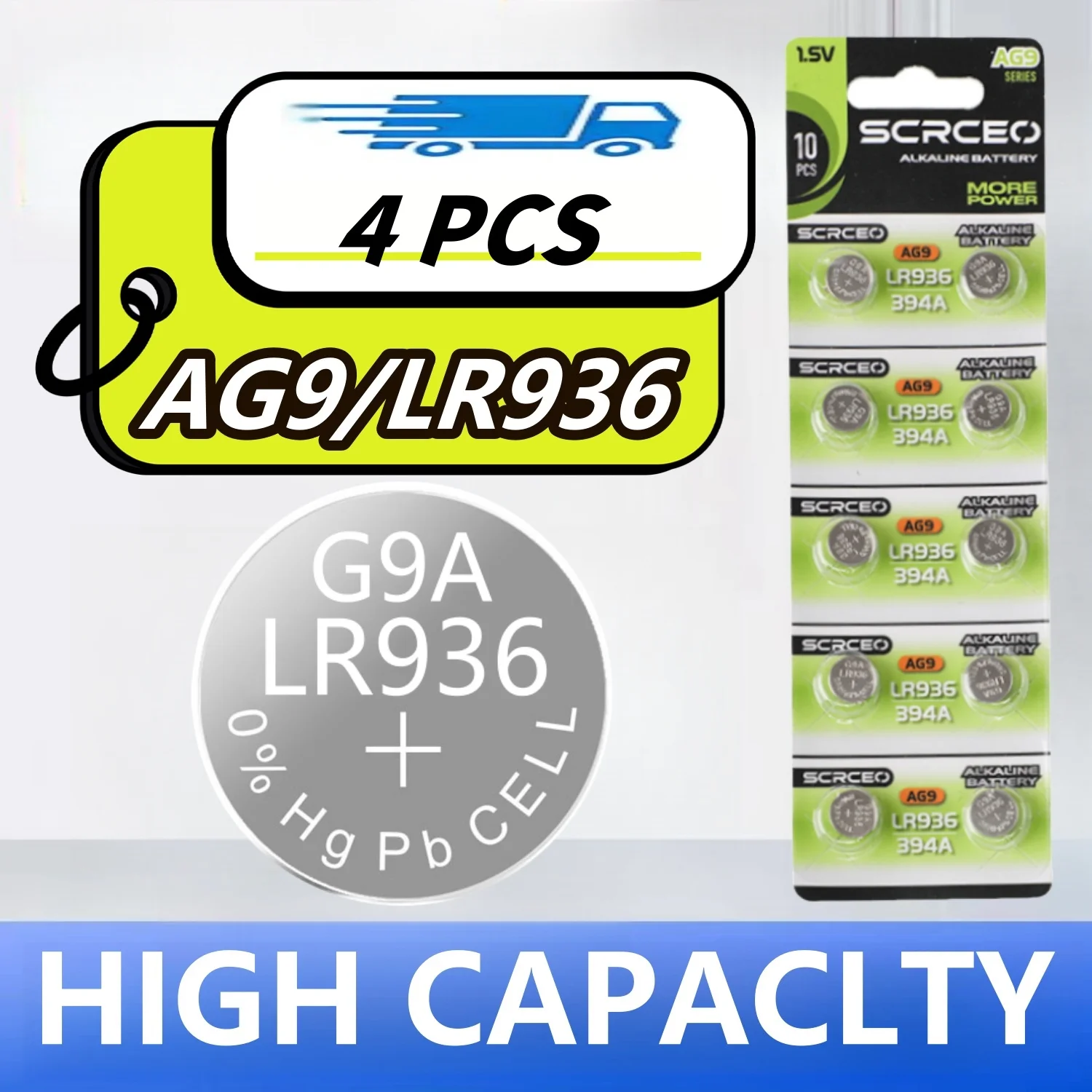 2-10PCS 1.55V AG9 LR936 394 SR936SW LR45 Button Batteries G9A 194 394A SR936 L936F Cell Coin Watch Toys Remote Battery