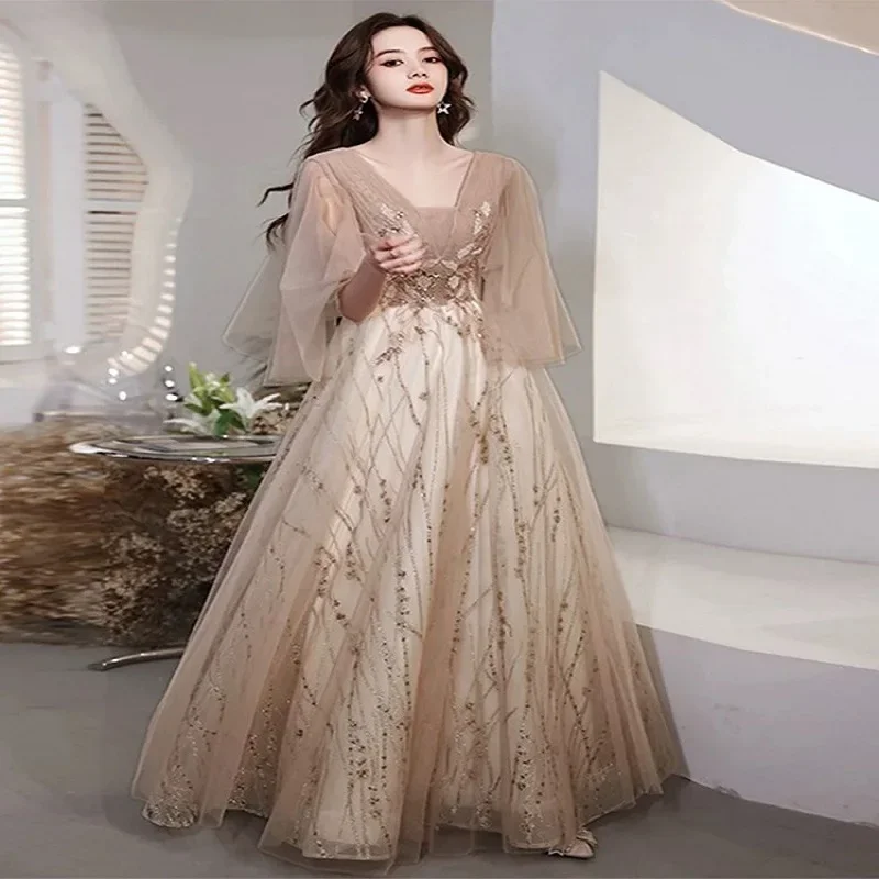 

Hot sale No.20 evening dress female 2024 new summer high-end banquet toast dress party host dress