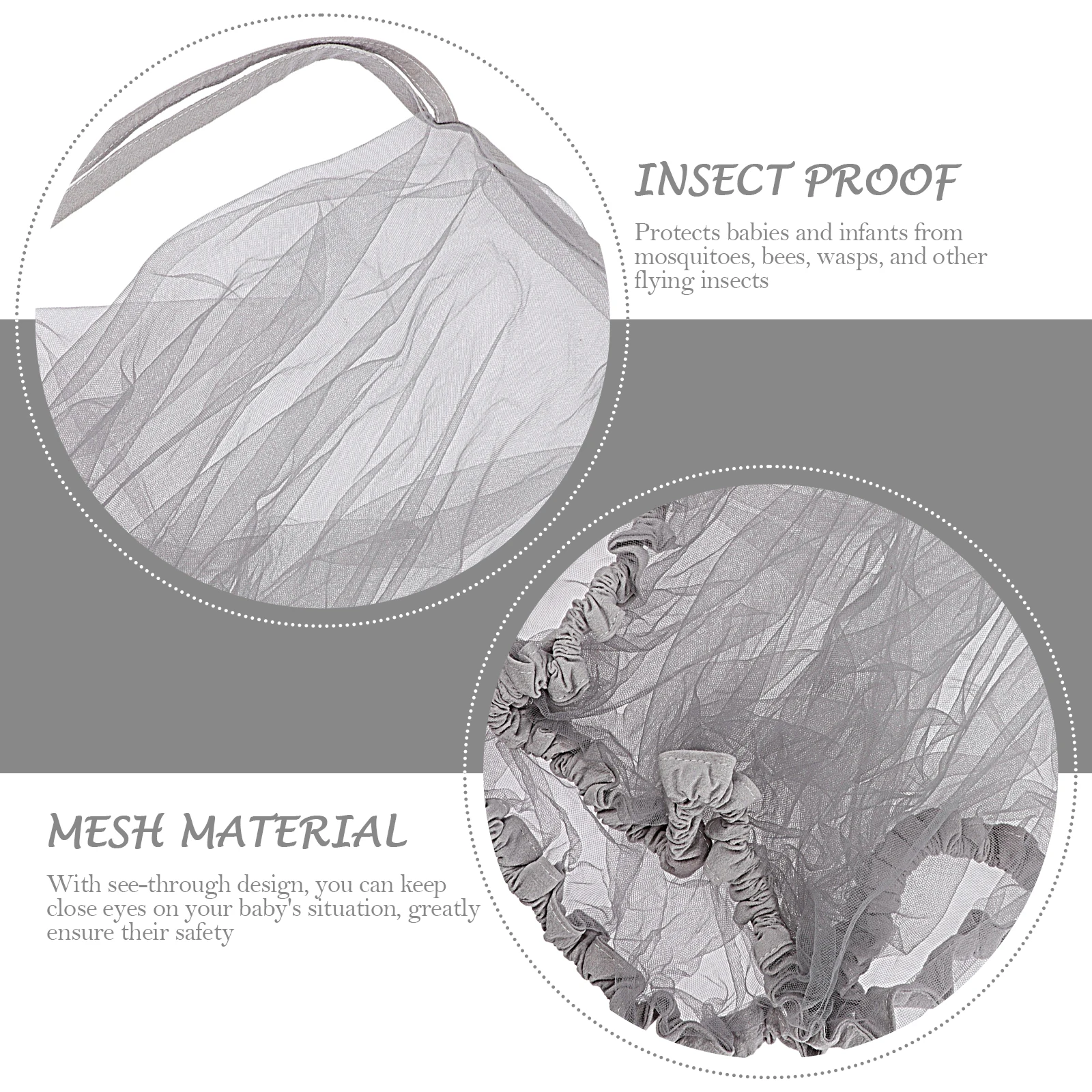 

Stroller Mosquito Net Lightweight Breathable Baby Carrier Mesh Cover Mosquito Insect Protection for Pram Car Seat