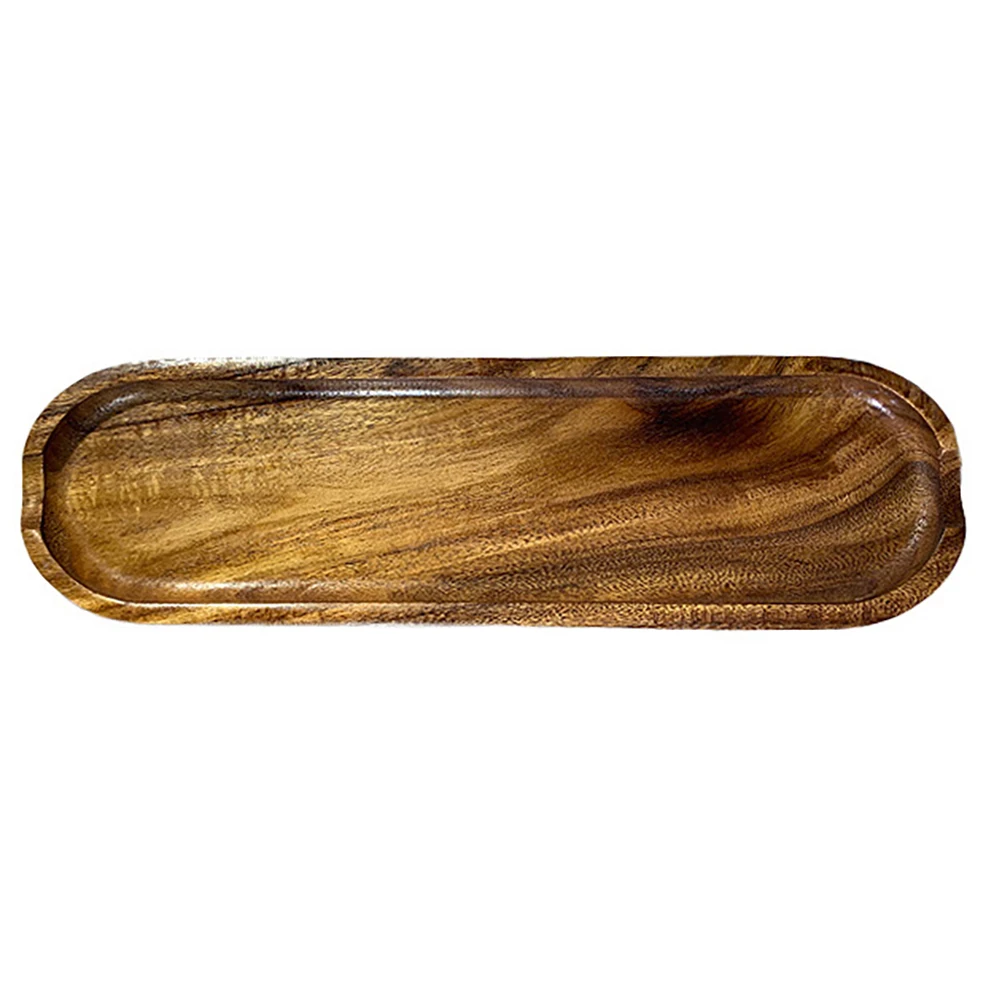 

1pc Wooden Sushi Tray Fruit Plate Food Serving Dish Rectangular Storage Container Smooth Craftsmanship Decoration Bowl