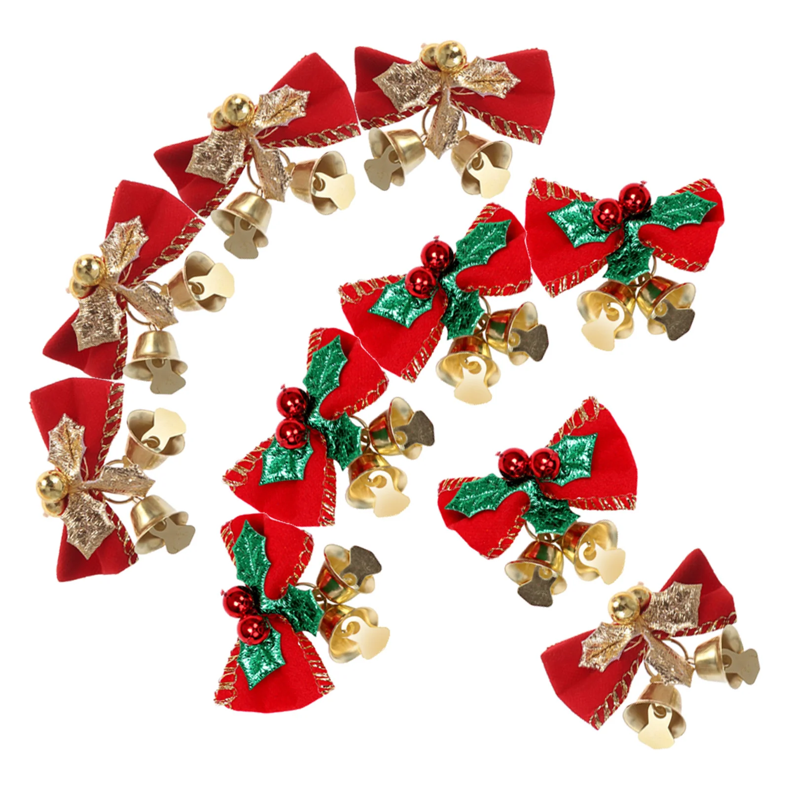 

10Pcs Butterfly Knot Bell Decor Xmas Tree Ornament Glitter Hanging Trim for Indoor Outdoor Holiday Decoration Festival Display