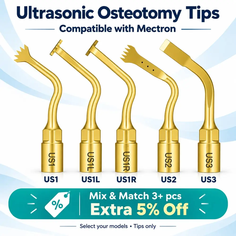 US1 US1L US1R US2 For Mectron Dental Ultrasonic Osteotomy Scaler Handpiece Tip Scaling Tips US3  US4 US5 US6 US7 US11 12