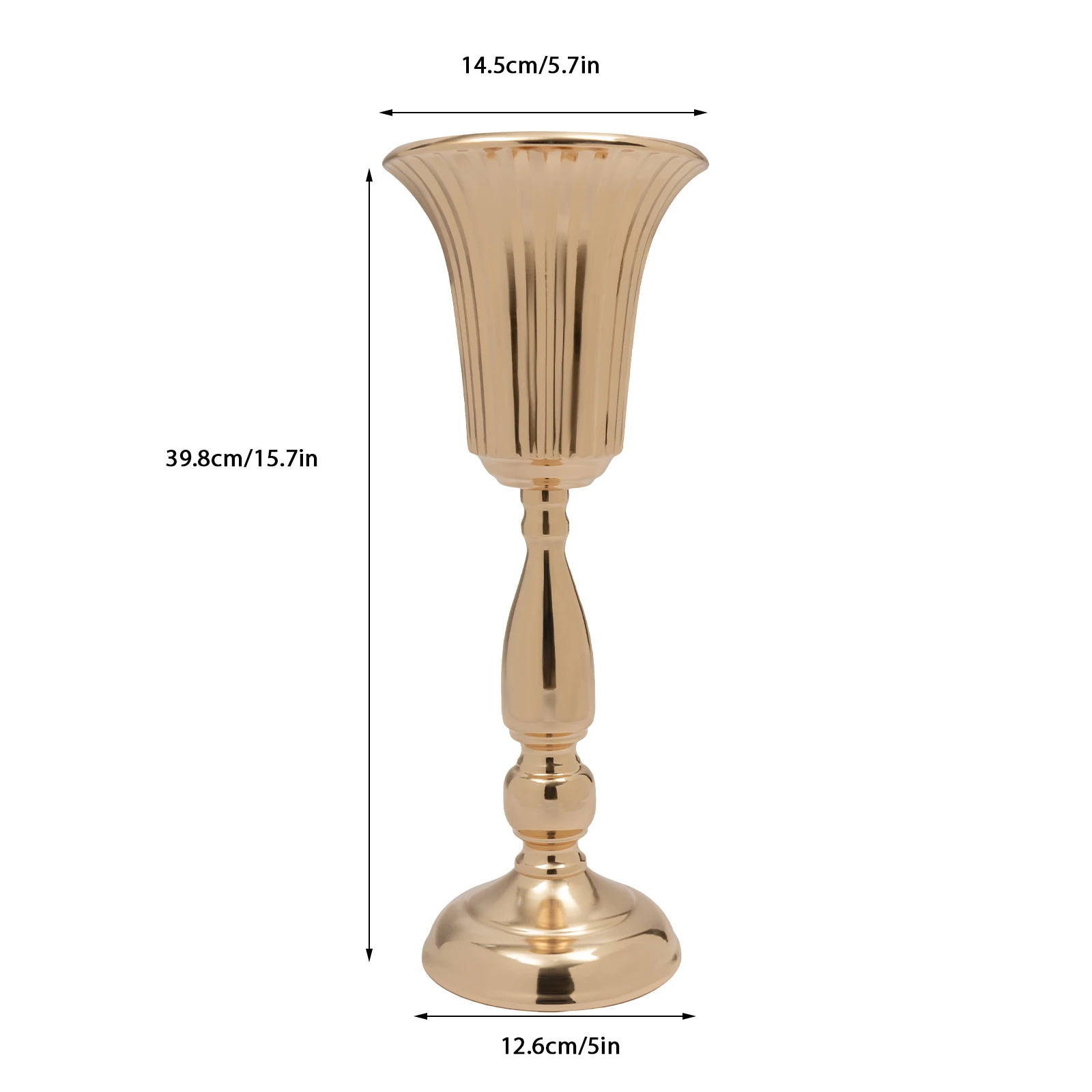 10個のゴールド花瓶センターピーステーブルデコレーション - メタル卓上フラワースタンド、レセプション用の結婚式の装飾