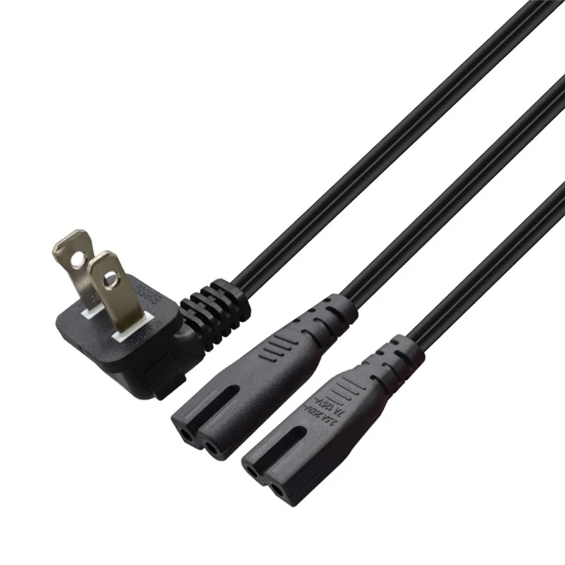 573A UL Certified US Standard 2 Prong Plug to Double D Polarized Socket Adapter Cable 1.8M PVC