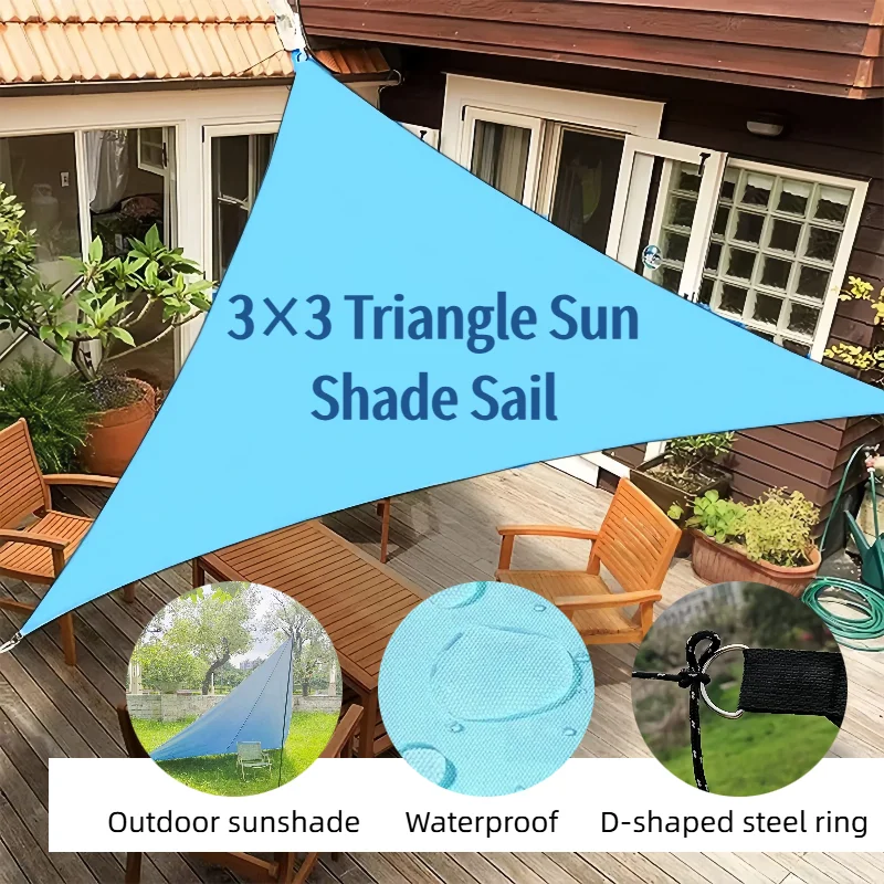 

Waterproof Triangle Sun Shade Sail - Rain Drainage Design Foldable Canopy for Camping Hiking & Backyard Tents Shade Cloth