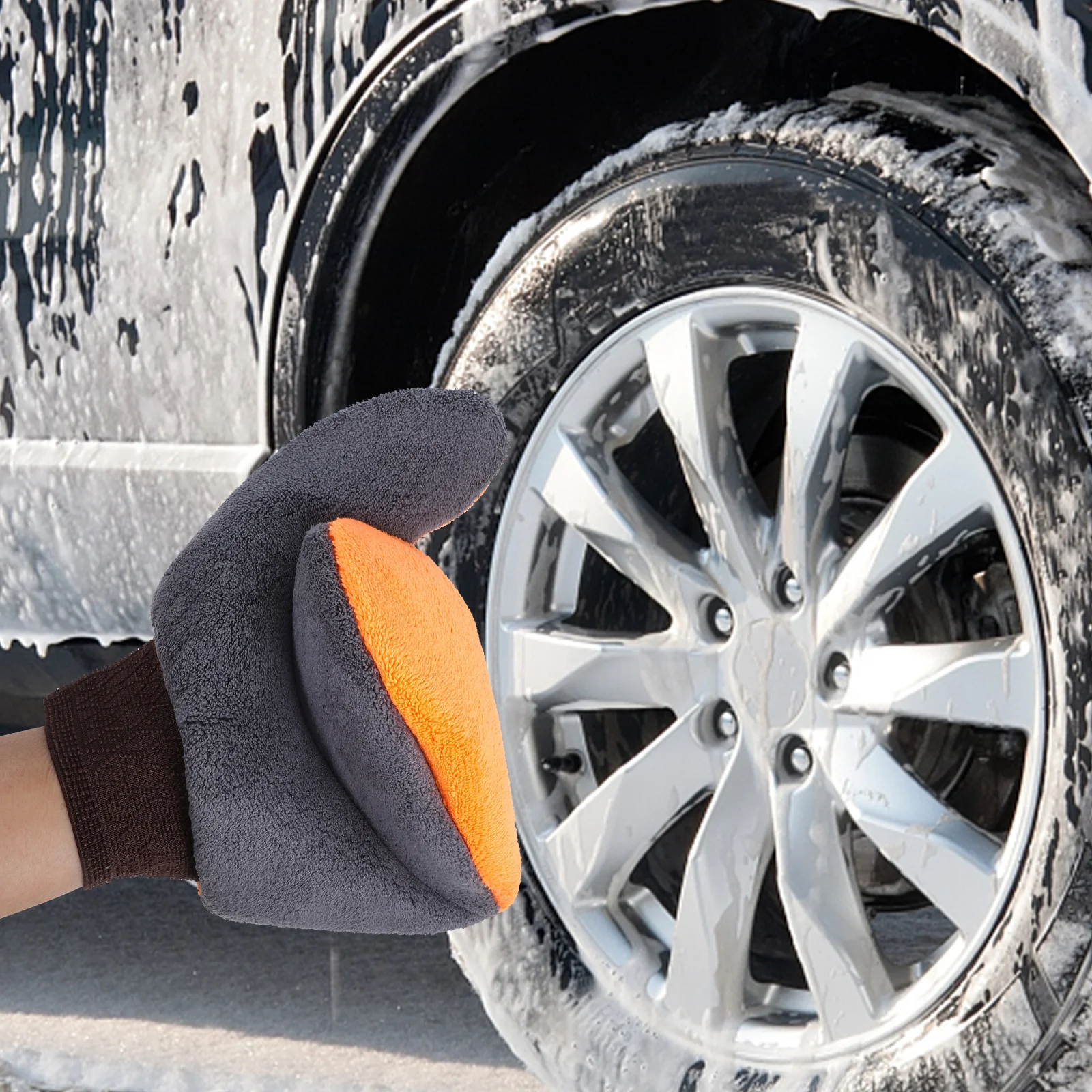 

2Pcs Coral Fleece Car Wash Mitts Dual-Sided Gloves Comfortable Detailed Cleaning Car Washing Glove