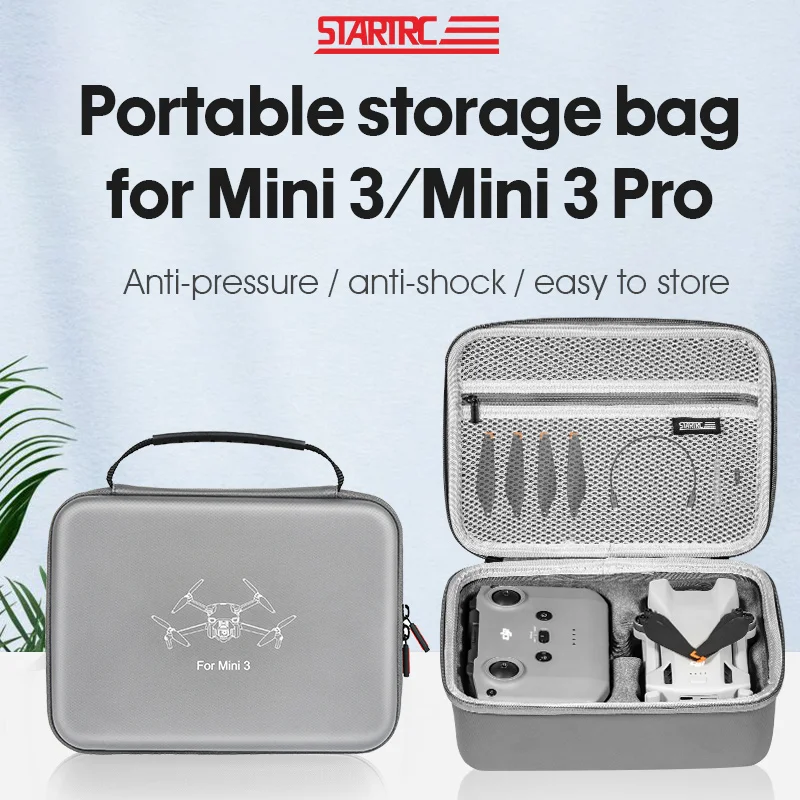 Portable Storage Bag for DJI Mini 3 Pro Drone Accessories Shoulder Case Anti-pressure Anti-shock Lining Waterproof HardShell Box