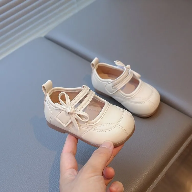 2026 Kid's Shoes Fashion Bow for Girls Elegant Ballet Soft Sole Fashion Princess Leather Shoes Casual Daily Girls' Single Shoes
