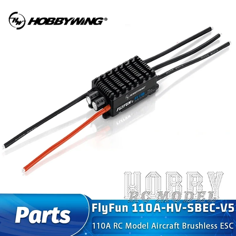 

HOBBYWING FlyFun 110A-HV-SBEC-V5 Remote Control Model Aircraft Brushless ESC Fixed Wing Helicopter
