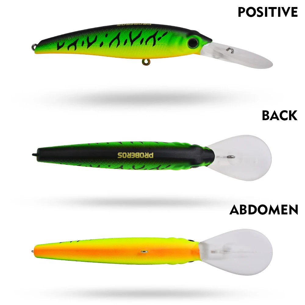 PROBEROS 1 Stück 19 cm 53 g großer Minnow-Köder, zum Angeln mit mehreren Arten, Laser-Kunstköder, Salzwasser-Langwurf-Trolling-Wobbler – Detail 7