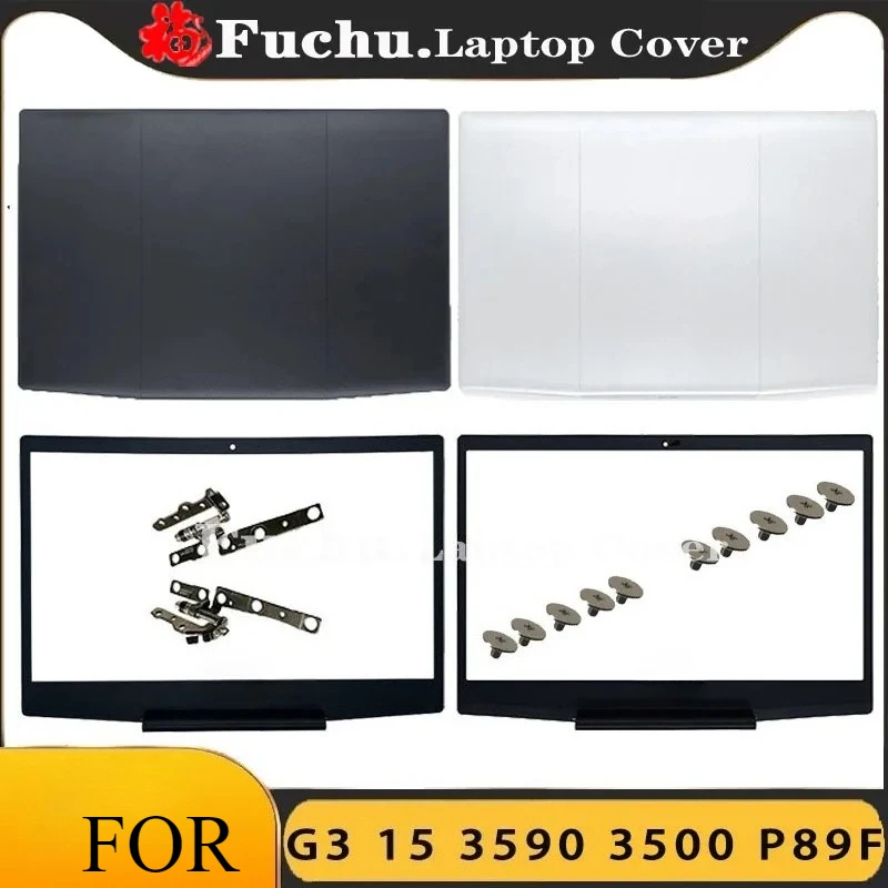 NEW Laptop Case For Dell Gaming G3 15 3590 3500 P89F LCD Back Cover Front Bezel Hinges Blue Red White Screen Top Rear Lid Screws