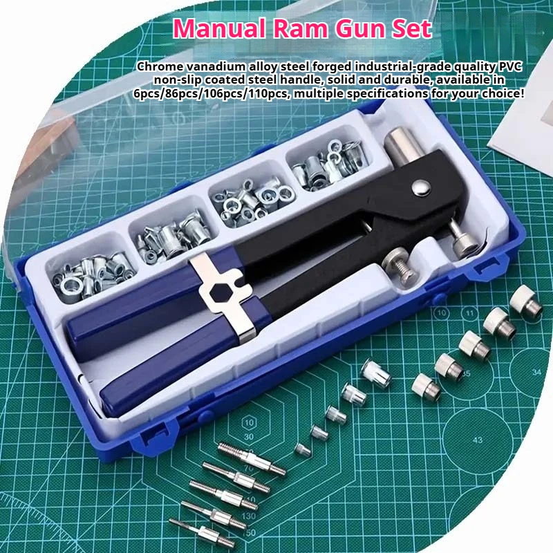 

Manual Nutsert Rivet Gun Set 86Pcs/106Pcs Heavy Duty Nut Riveting Tool M3-M8
