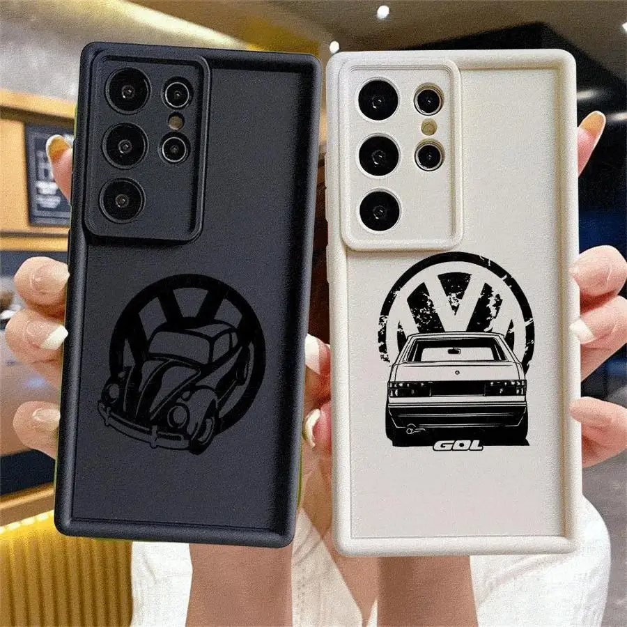 V-VW Cars Logo Phone Case for Samsung for Galaxy S25 S24 S23 Ultra S20 S24 FE S24 S22 Plus S23 S20 Ultra Cover