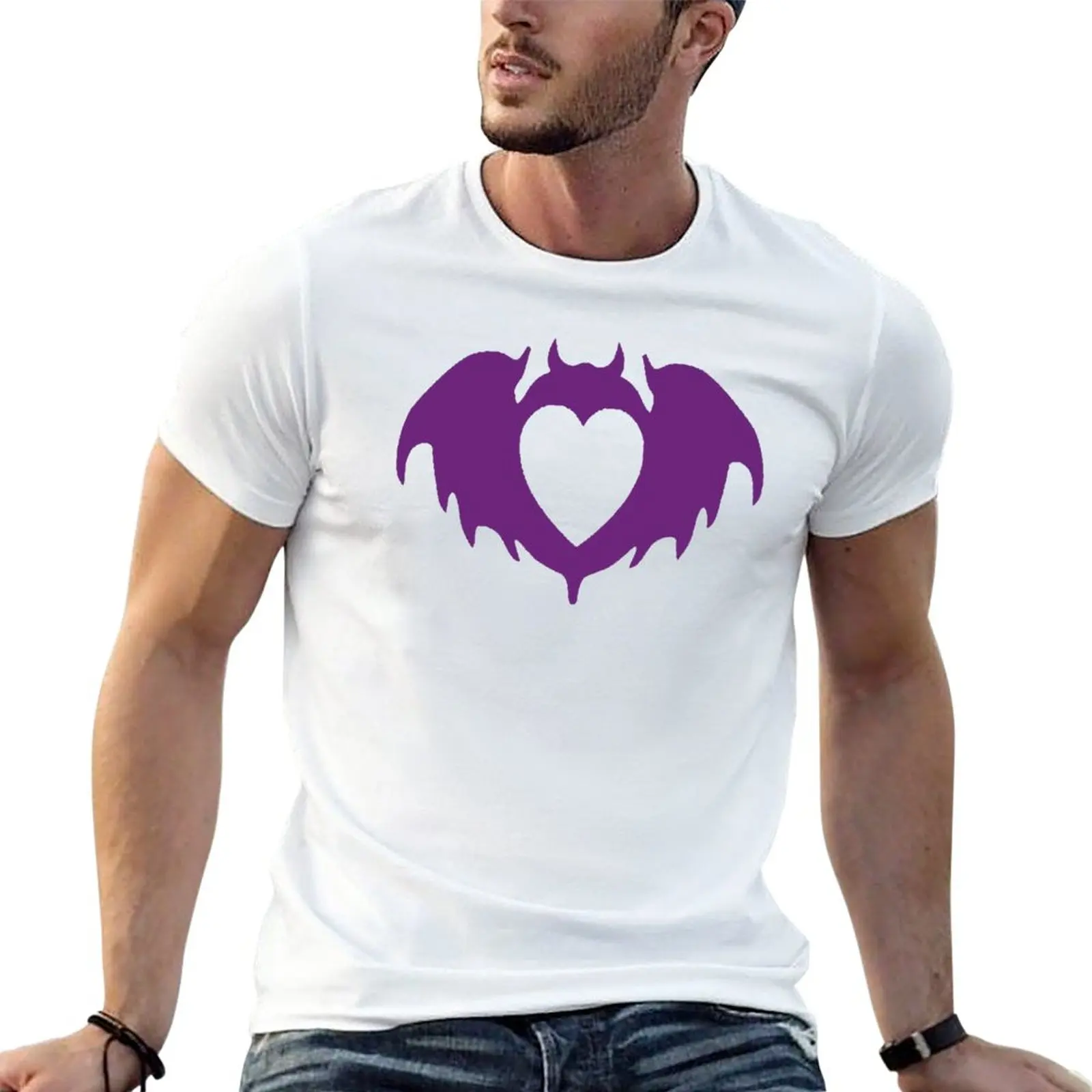 New Clandestine Bat Heart - Purple T-Shirt hippie clothes oversized t shirts Blouse mens t shirts