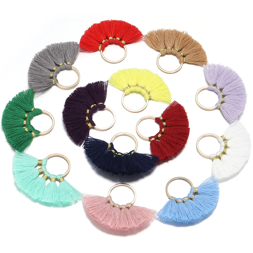 

2pcs 29mm Fan Shape Tassel Mini Earrings Tassels Pendant For DIY Handmade Women Vintage Jewelry Finding Accessories Making