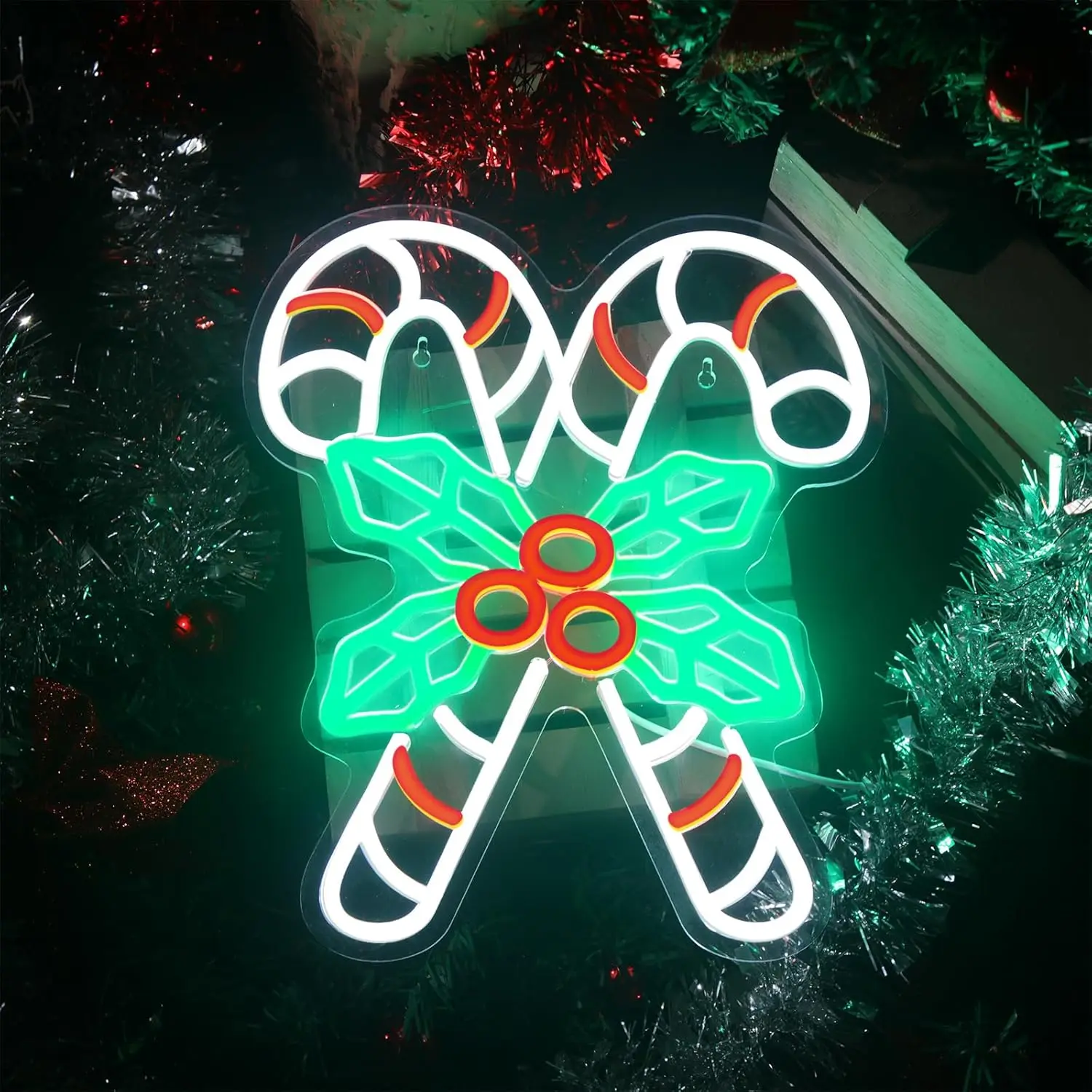 Christmas Candy Neon Sign LED Light Home Outdoor Wall Decor Light Up ตกแต่งห้องสําหรับห้องนอน Bar Art เด็กผู้หญิงเด็ก Lover ของขวัญ