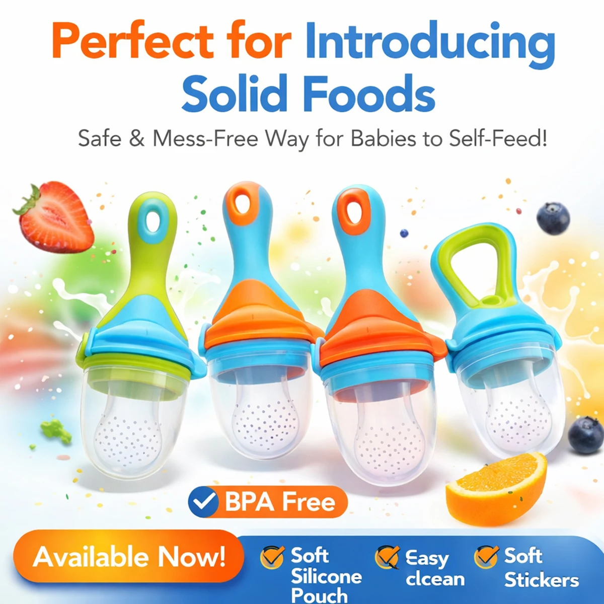 

Silicone Baby Fruit Feeder, BPA Free Food Pacifier for Fresh Fruit, Infant Teething Feeder for Toddlers