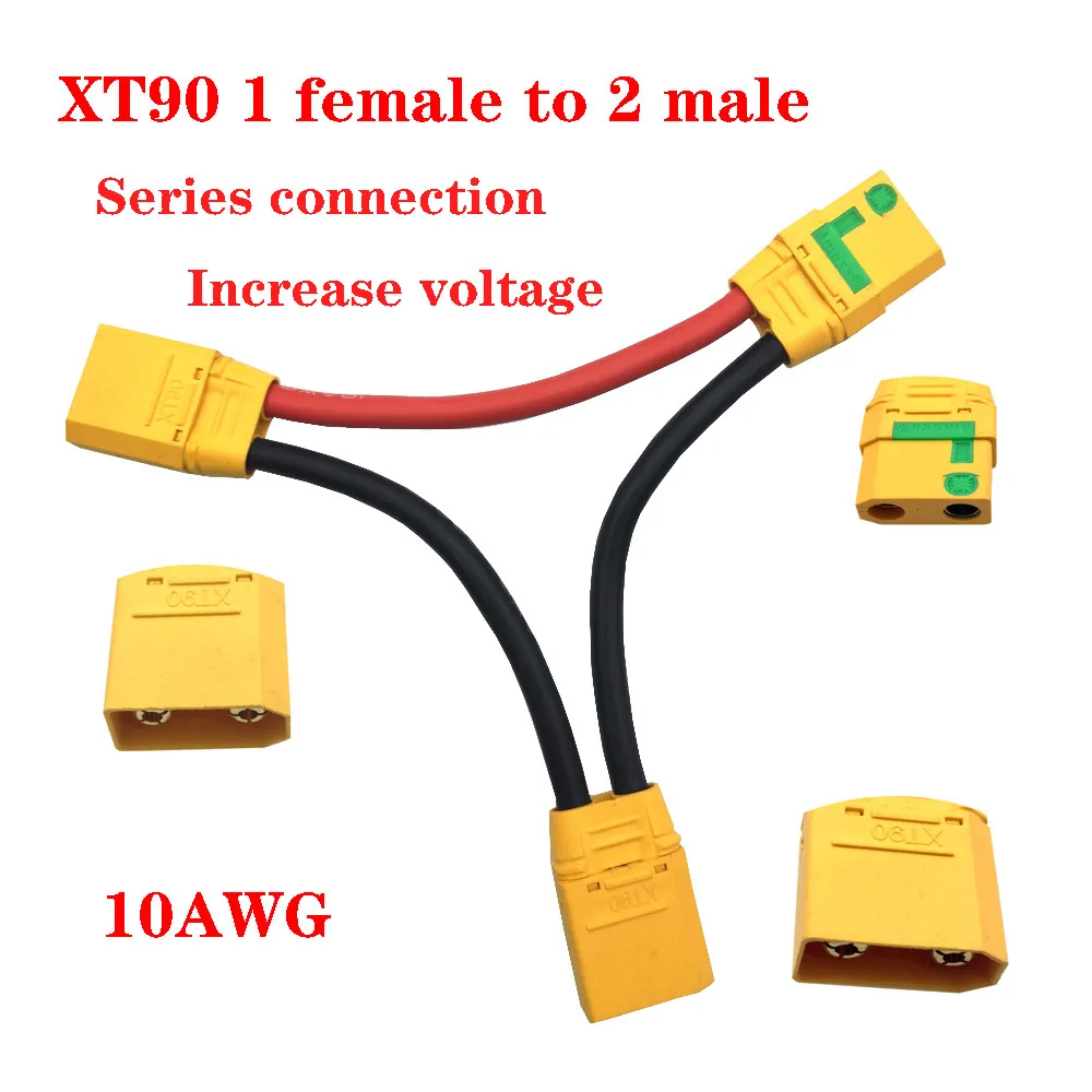 2 Way 3 Way Battery Adapter Cable Y-shaped Harness Connector XT60 XT90 Series Line T Head XT60 Parallel Line Connectors/wiring