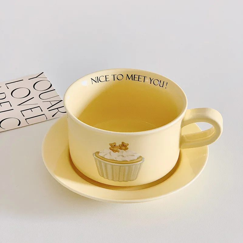 

New style-coffee cup and saucer set ceramic niche, high sense, large capacity, high wind, high value and luxury.