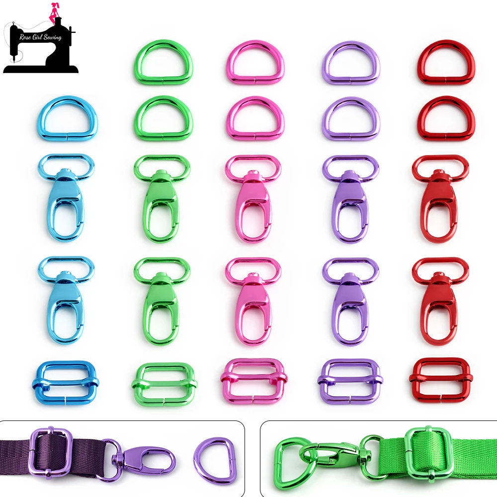 

1/3Sets 25mm D Ring Triangle Keychain Swivel Hook Slider Buckle For Crossbody Bags Dog Collar Handbag Strap Clasps Accessories