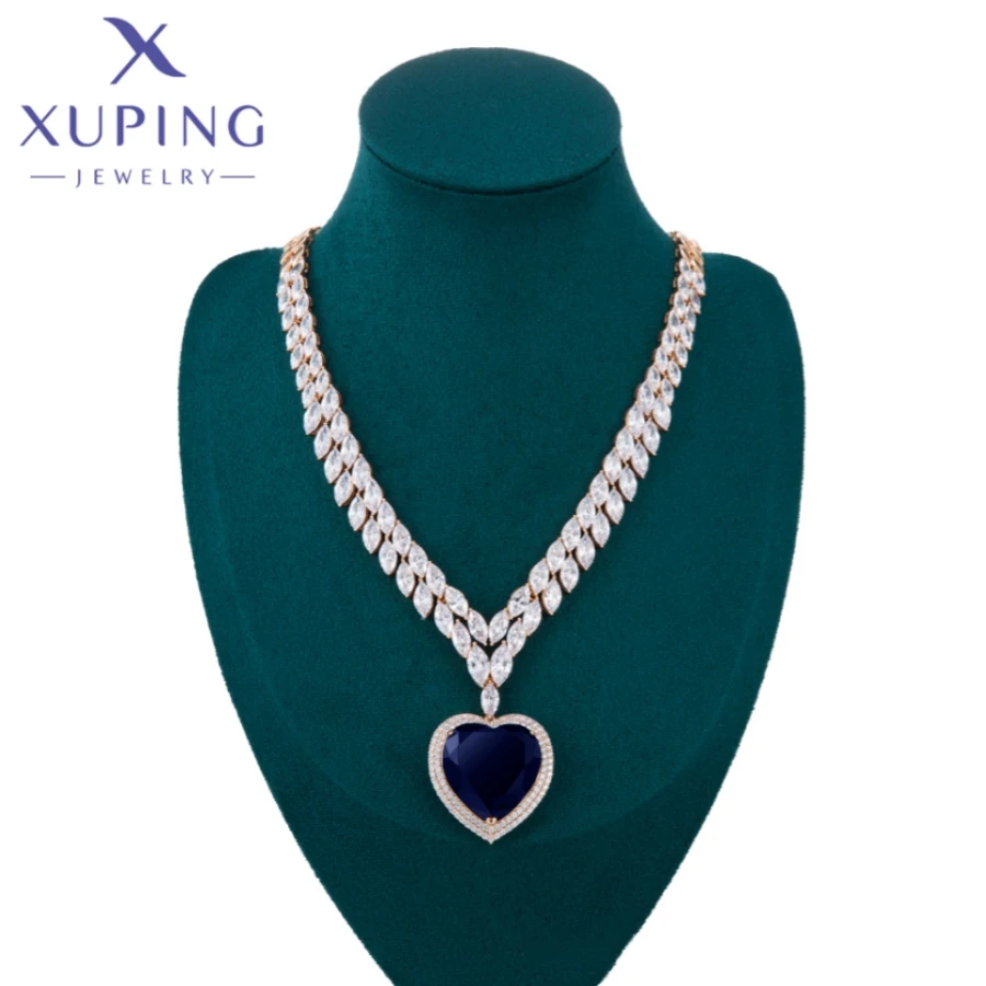 Xuping Jewelry New Hot Simple Shaped Gold Color Necklace for Woman Schoolgirl Birthday Christmas Party Classics Gifts X000440676