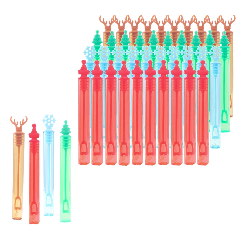 Kahaul, 12/36 Uds., varita de burbujas de Navidad, tubo de jabón, botella vacía, decoración navideña, regalo de Año Nuevo para niños, juguete de recuerdo de fiesta de cumpleaños para niños