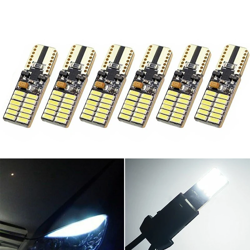 6pcs Car Truck LED Lights Bulb T10 6000K White Lighting Error Free Canbus For Mercedes W204 5W DC12-24V Accessories Light Bulbs