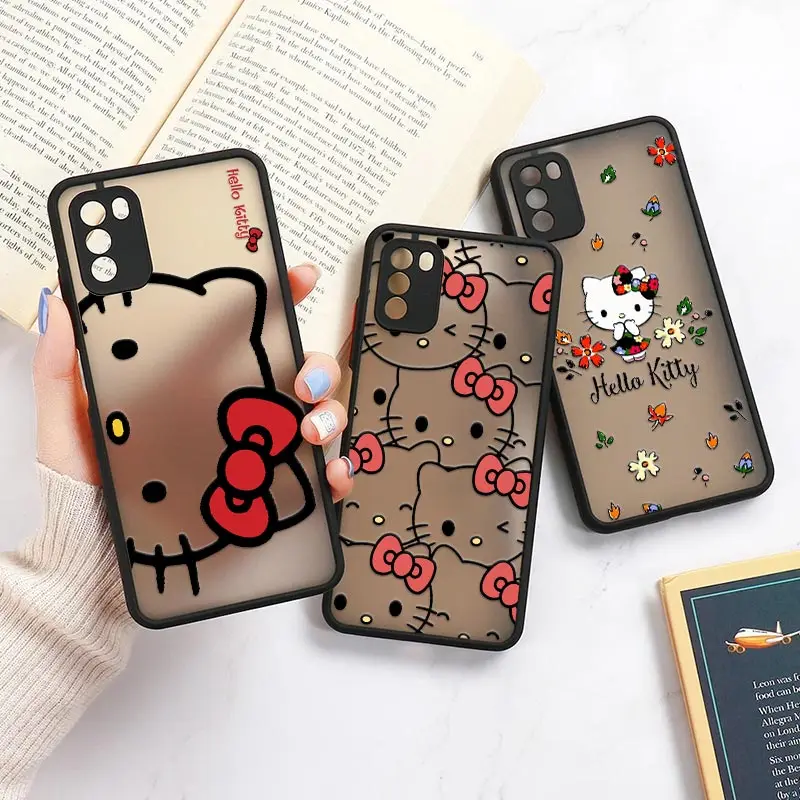 Phone Case For Xiaomi Mi 11 Lite 5G NE 11T 12 12T Pro 9 10 POCO X3 NFC F3 F4 M3 M4 X4 Pro X5 5G Matte Covers Hello Kitty Cartoon