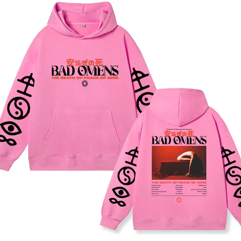 Bad Omens Band-Sudadera con capucha para hombre y mujer, jersey de lana con estampado gráfico de DEATH OF PEACE OF MIND, de gran tamaño, estilo Hip