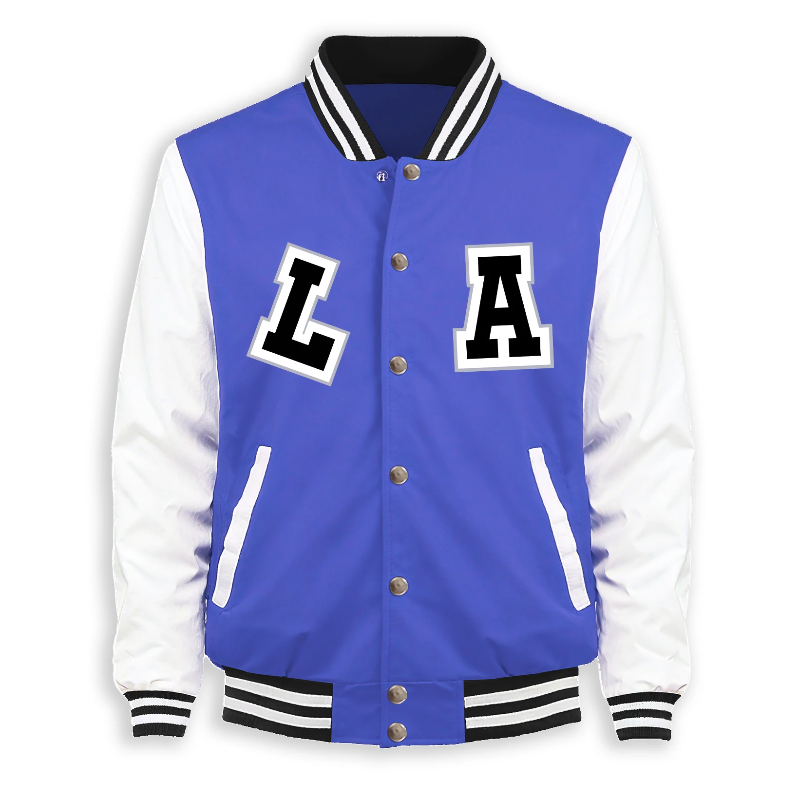 

Artistic Letters L And A Prints Baseball Jackets Men Fleece Loose Streetwear Fashion Colour Coats Retro Casual Clothing Man