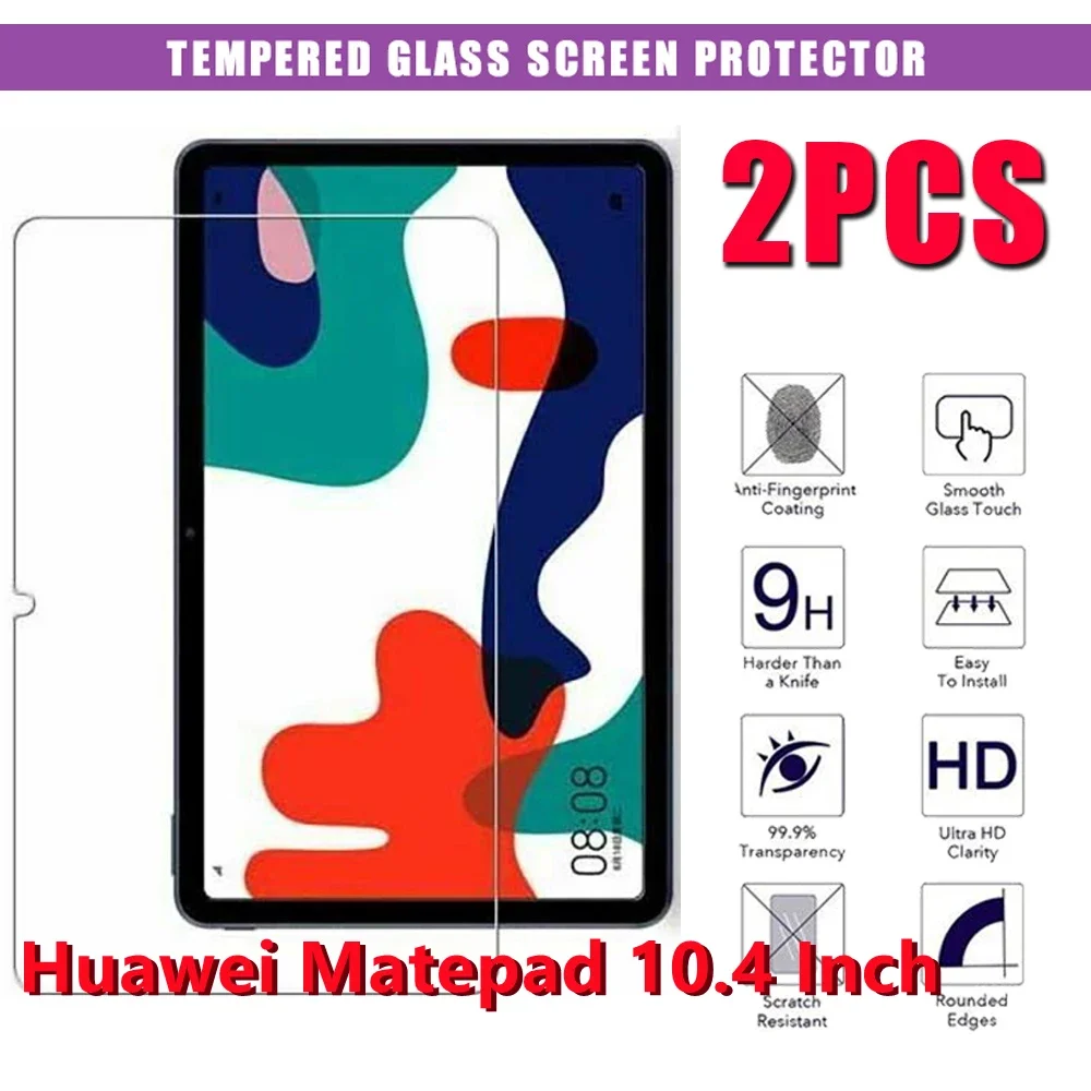 

2 Pcs Tempered Glass for Huawei MatePad 10.4 Inch Tempered Glass Tablet 9H 0.3mm Screen Protectors Film for MatePad 10.4 Inch