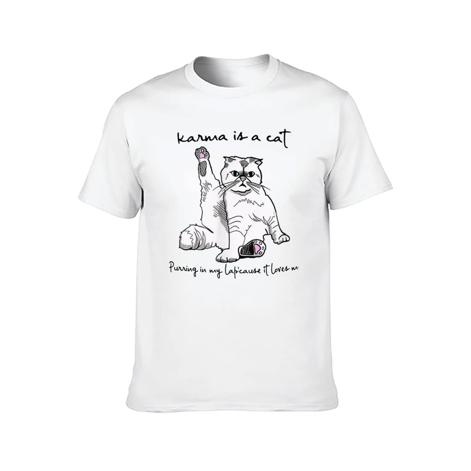 Karma is a cat purring in my lap cause it loves me T-Shirt anime shirt for a boy affliction shirts mens tall t shirts