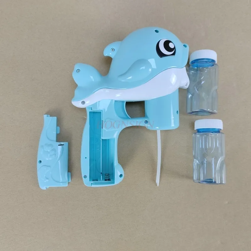 Pistola de burbujas Popular, máquina de delfines de juguete para niños con soplado de burbujas automático de mano con pistola de burbujas totalmente automática