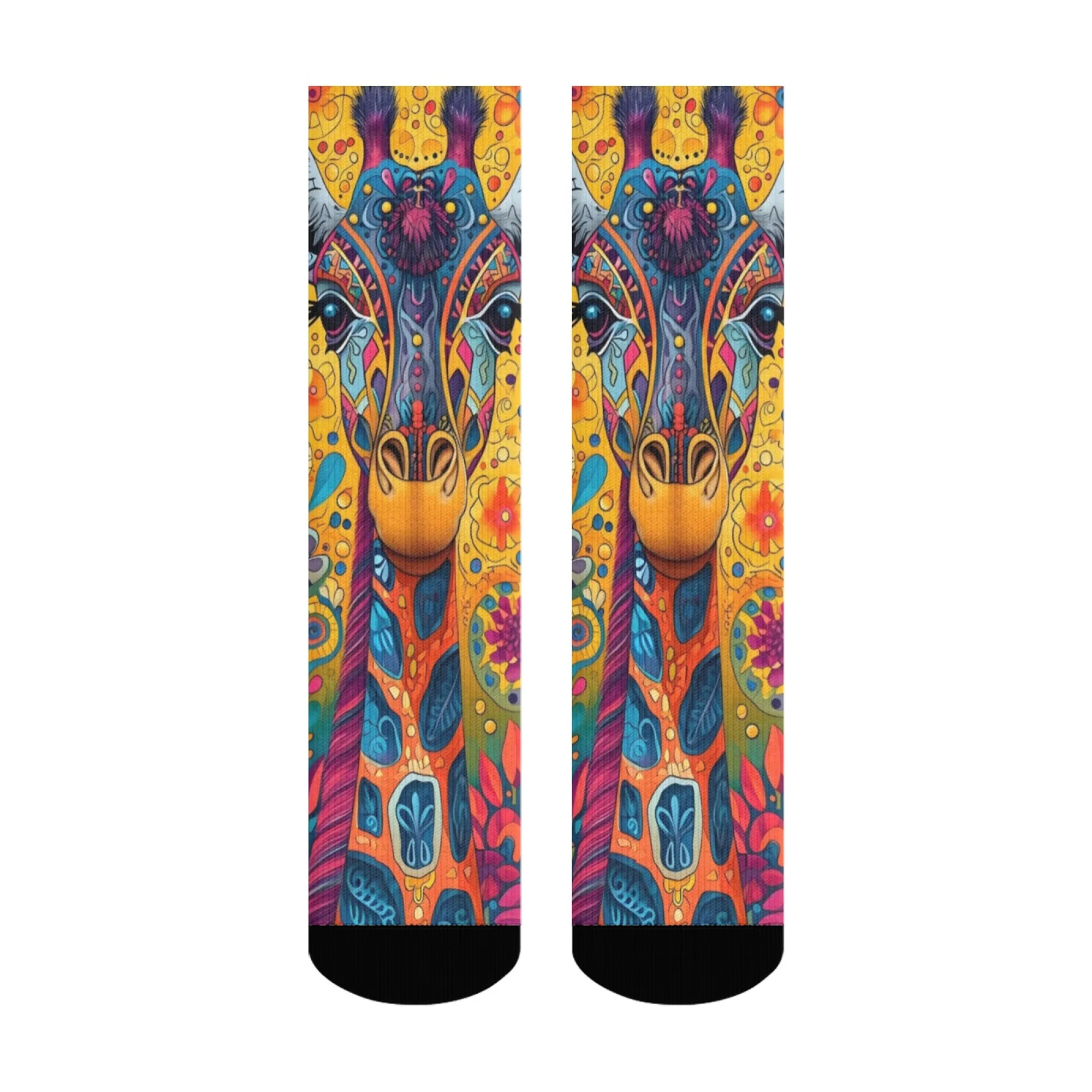 Böhmischer Stil, abstrakte Giraffensocken, Neuheit, lustige, glückliche Kompressionssocken, Harajuku-Retro-Stil, bequeme Mode-Herrensocken