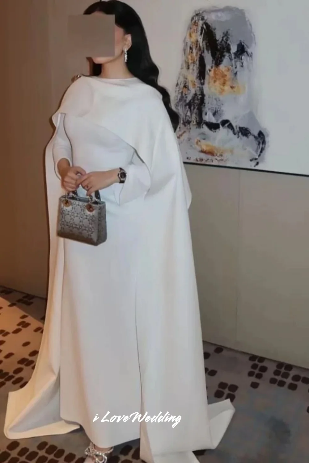 화이트 O넥 이브닝 드레스 2025 숄 롱 슬리브 머메이드 플리츠 플로어 기장 스윕 트레인 웨딩 파티 드레스 맞춤 제작