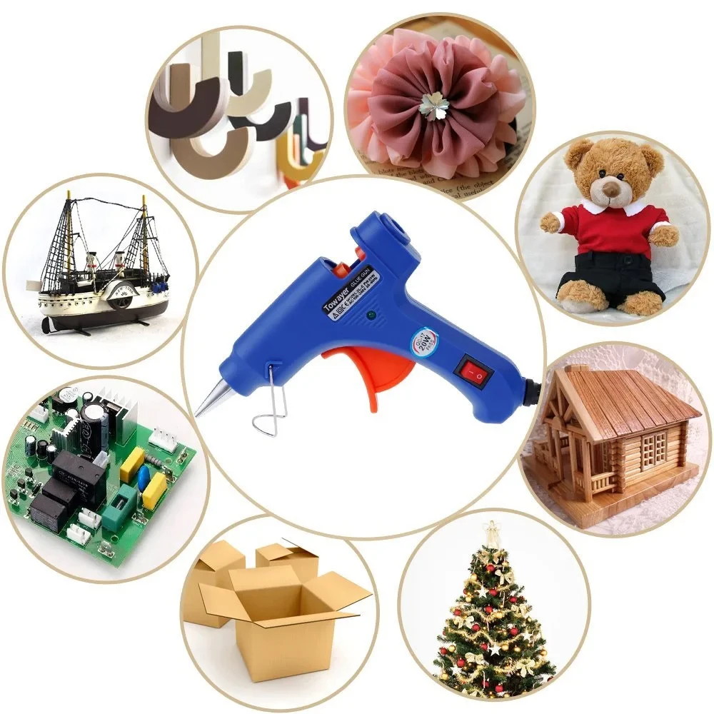 20W Hot Glue Gun with Glue Stick 7mm*100mm Glue Stick Mini Electric Gun Temp Heater Melt Graft Repair Tool Heat Temperature Tool