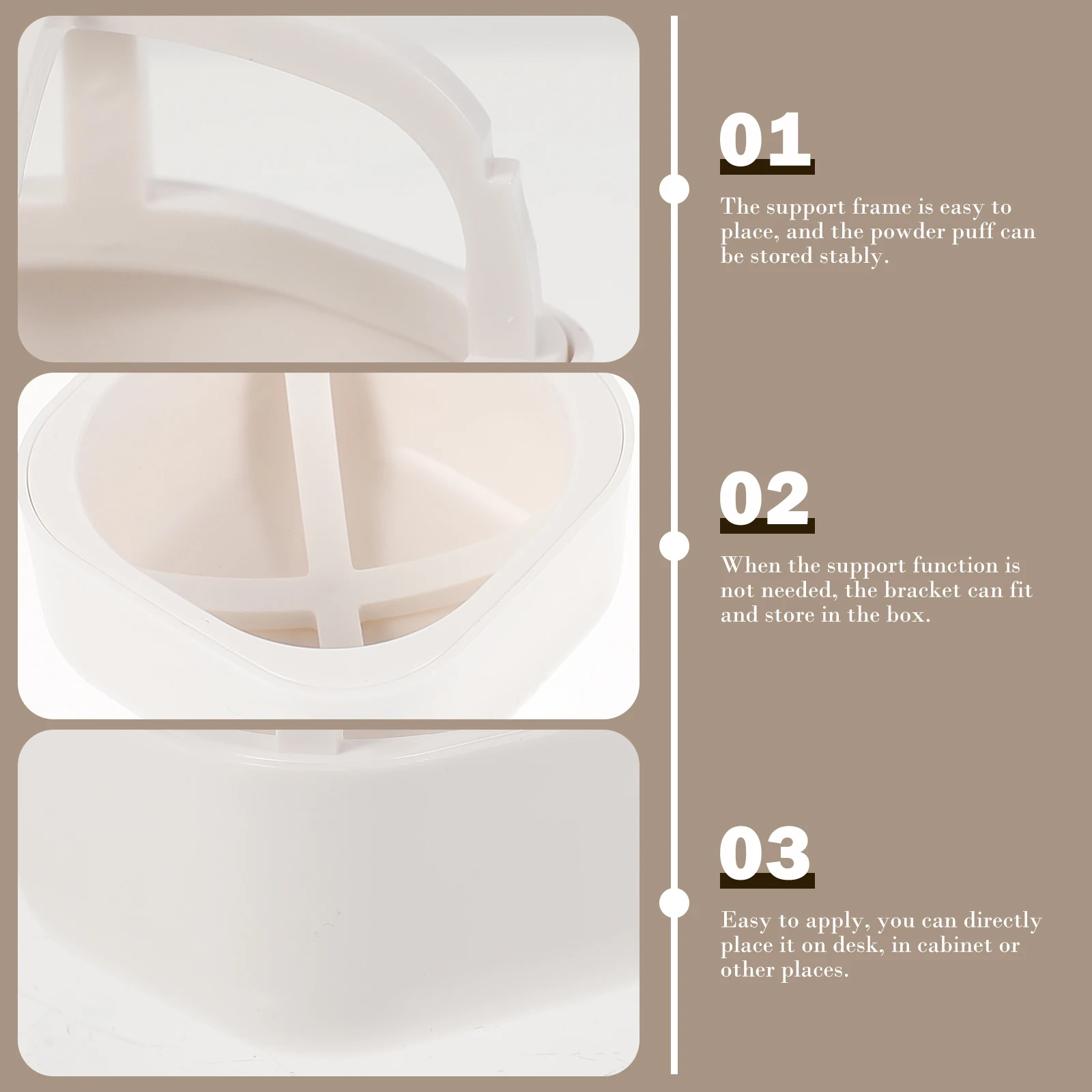 

5pcs Beauty Sponge Holder Durable Plastic Makeup Storage Box Display Stand Air Drying Organizer Powder Puff Container Reusable